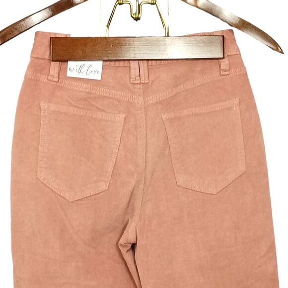 YMI Pants Womens 26 Juniors 3 Flare High Rise Corduroy Mauve Dusty Pink New - Picture 4 of 10